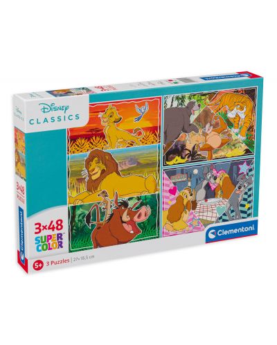 Παζλ Clementoni 3 x 48 κομμάτια-Κλασικά της Disney - 1