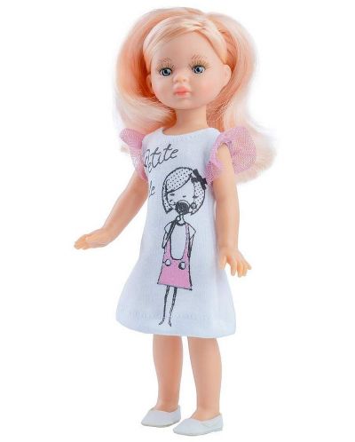 Κούκλα Paola Reina Mini Amigas - Έλενα, με λευκό φόρεμα με εικόνα κοριτσιού, 21 εκ - 1