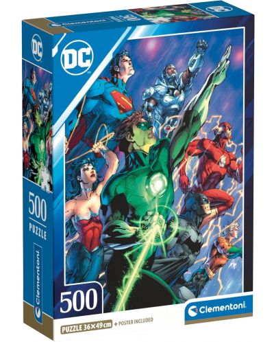 Παζλ Clementoni 500 κομμάτια - Οι ήρωες DC Comics - 1