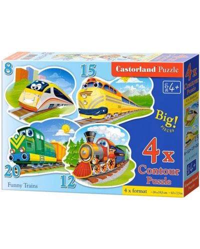 Παζλ Castorland 4 σε 1- Διασκεδαστικά τρένα - 1