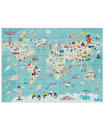 Παζλ Grafix 96 τεμαχίων - Παγκόσμιος χάρτης - 2