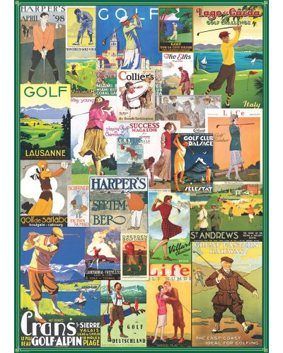 Παζλ Eurographics 1000 κομμάτια - Το γκολφ στον κόσμο, βίντατζ αφίσες  - 2