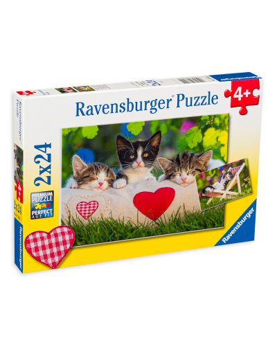 Παζλ Ravensburger 2 x 24 κομμάτια - Κοιμισμένα γατάκια  - 1