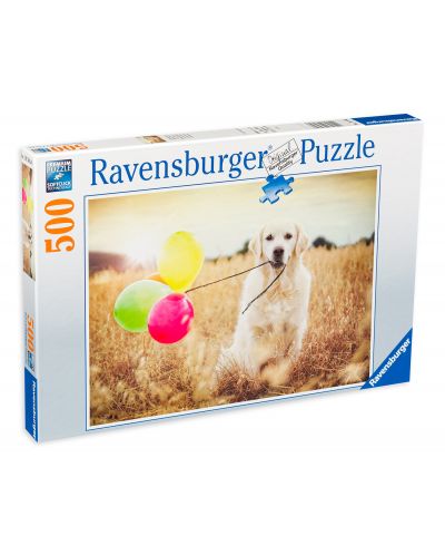 Παζλ Ravensburger από 500 κομμάτια - Σκυλί με μπαλόνια - 1
