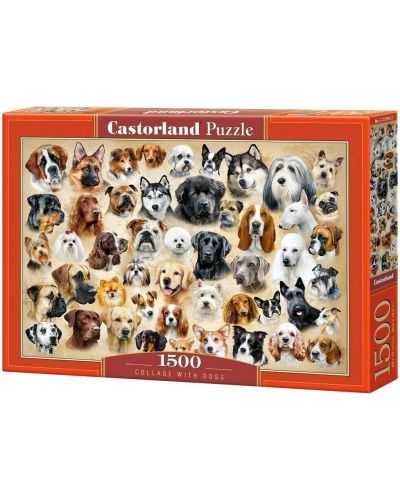 Παζλ Castorland από 1500 κομμάτια - Κολάζ με σκύλους - 1