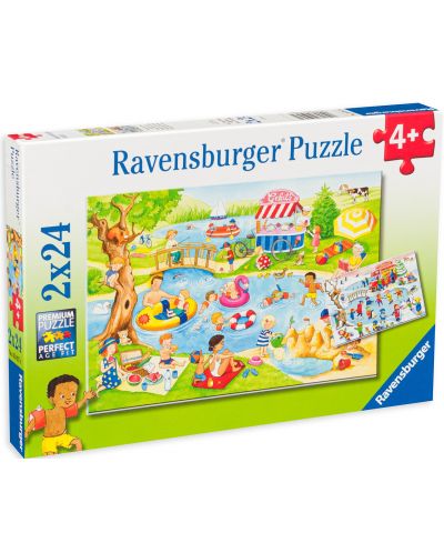 Παζλ Ravensburger  2 x 24 κομμάτια -Διασκέδαση στη λίμνη - 1