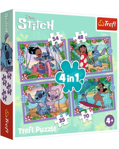 Παζλ Trefl 4 σε  1 κομμάτια - Η τρελή μέρα της Lilo και του Stitch - 1