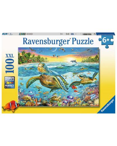 Παζλ Ravensburger 100 κομμάτια XXL - Θαλάσσιες χελώνες  - 1