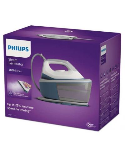 Σύστημα Σιδερώματος Ατμού  Philips - PSG2000/20, 2400W, 110 g/min, μπλε/λευκό - 4