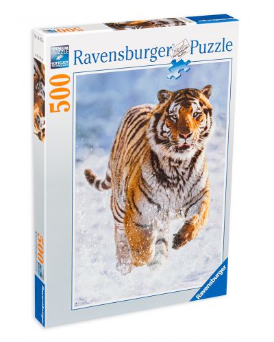 Παζλ Ravensburger 500 κομμάτια -Τίγρη στο χιόνι - 1