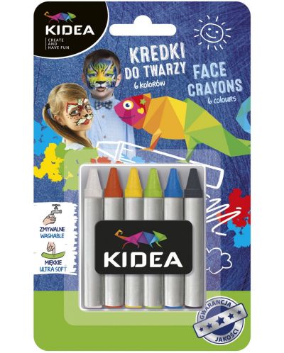 Κηρομπογιές  προσώπουKidea - 6 χρώματα - 1