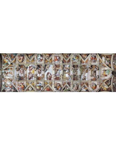 Πανοραμικό  Παζλ Eurographics 1000 κομμάτια - Καπέλα Σιξτίνα, Michelangelo Buonarroti - 2