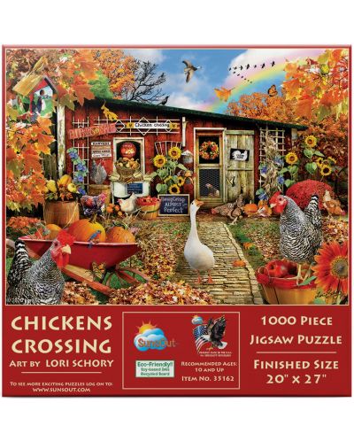 Παζλ SunsOut 1000 τεμαχίων-Chickens Crossing - 1