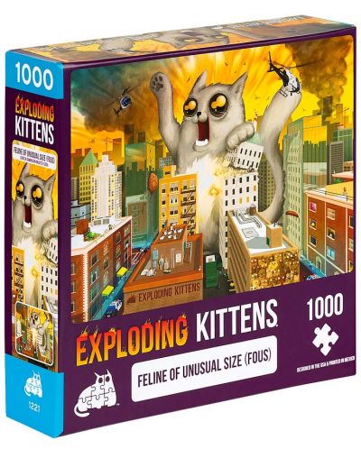 Παζλ Exploding Kittens 1000 κομμάτια-Αποκάλυψη της γάτας - 1