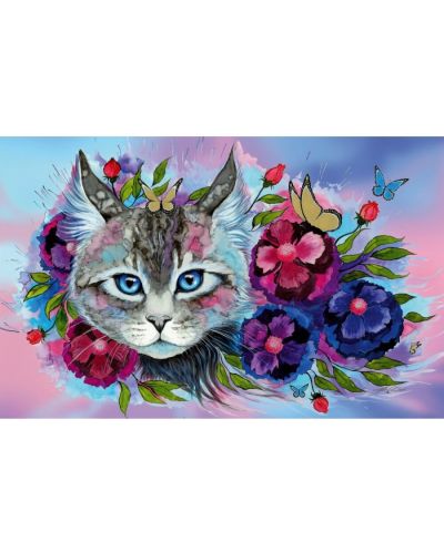 Παζλ Ravensburger από 200 κομμάτια - Γάτα με λουλούδια - 2