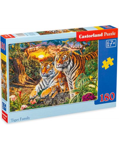 Παζλ Castorland 180 κομμάτια -Οικογένεια τίγρεις - 1