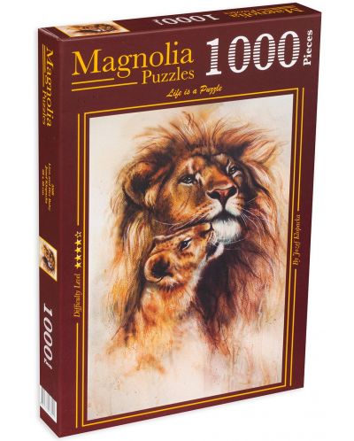 Παζλ Magnolia 1000 τεμαχίων- Λιοντάρι και λιονταράκι - 1
