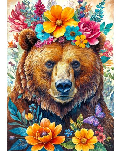 Παζλ Black Sea  500 κομμάτια - Ανάμεσα στα λουλούδια: Αρκούδα - 2