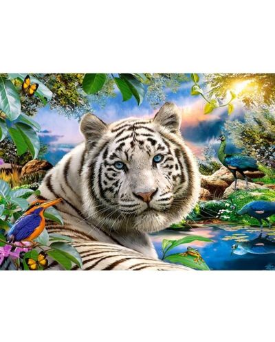 Παζλ Castorland από 180 κομμάτια - Λευκή τίγρης - 2