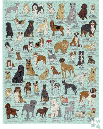 Παζλ Galison από 1000 κομμάτια - Χαριτωμένα σκυλιά	 - 2