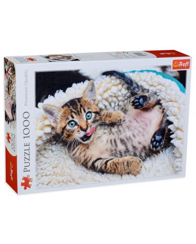 Παζλ Trefl 1000 κομμάτια - Ευτυχισμένο γατάκι  - 1