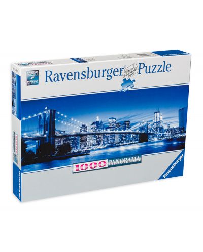 Πανοραμικό παζλ Ravensburger 1000 κομμάτια - Η φωτισμένη Νέα Υόρκη - 1