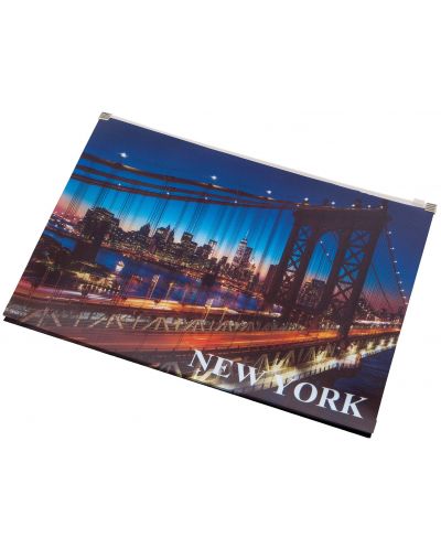 Φάκελος με φερμουάρ Panta Plast, A4 - New York Collection - 1