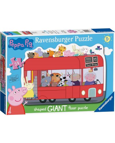 Παζλ δαπέδου Ravensburger  24 κομμάτια - Η Peppa Pig σε λεωφορείο του Λονδίνου - 1