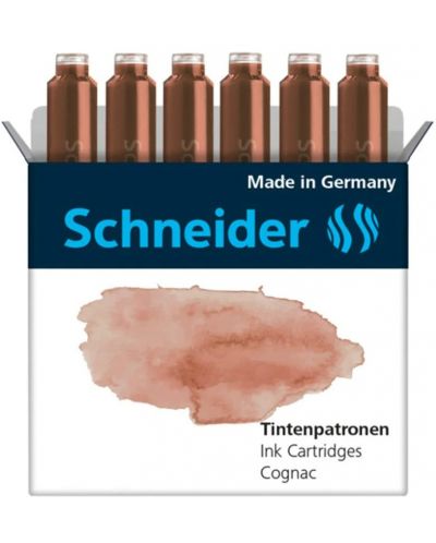 Κασέτες πένας Schneider - Κονιάκ, 6 τεμάχια - 1