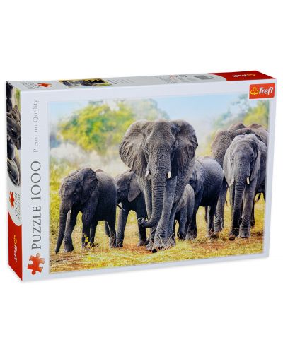 Παζλ Trefl 1000 κομμάτια - Αφρικανικοί ελέφαντές  - 1