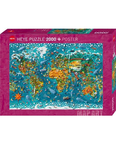 Παζλ Heye 2000 κομμάτια  - Γεωγραφικός χάρτης - 1