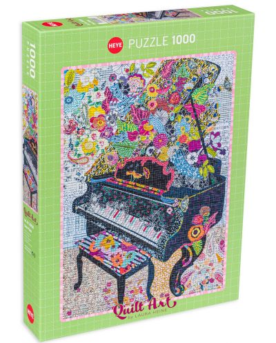 Παζλ Heye 1000 κομμάτια -Πιάνο με λουλούδια - 1