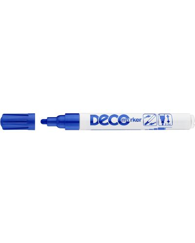 Μαρκαδόρος διαρκής Ico Deco - Στρογγυλή μύτη, μπλε - 1