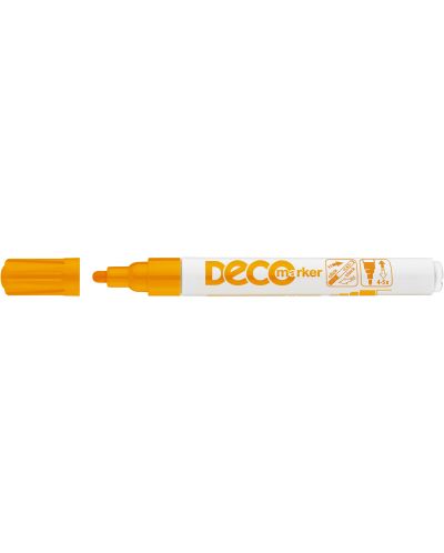 Μαρκαδόρος διαρκείας Ico Deco - Στρογγυλή μύτη,πορτοκάλι - 1