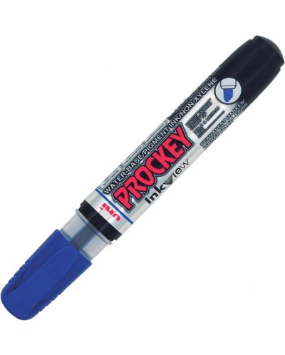 Ανεξίτηλος μαρκαδόρος Uni Prockey - PM-225F, με βάση το νερό, 1.4-2.0 mm и 3.7 mm, μπλε - 1