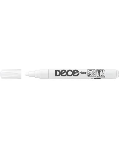 Μαρκαδόρος διαρκής Ico Deco-Στρογγυλή μύτη,Λευκός - 1