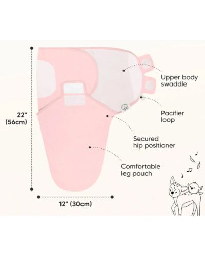 Πάνες  KeaBabies - Organic, 3 τεμάχια , 0-3 μηνών , ροζ - 2