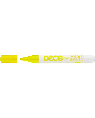 Μαρκαδόρος διαρκείας Ico Deco - Στρογγυλή μύτη, κίτρινο - 1