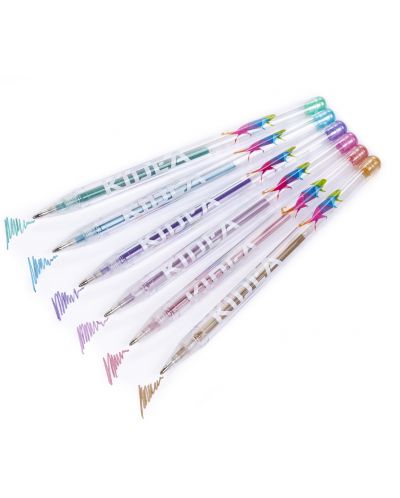 Στυλό μαργαριταριού gel  Kidea - 6 χρώματα - 2