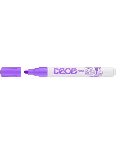 Μαρκαδόρος διαρκείας Ico Deco - Στρογγυλή μύτη,μωβ - 1