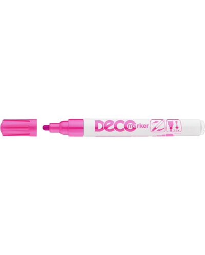 Μαρκαδόρος διαρκείας Ico Deco - Στρογγυλή μύτη,ροζ - 1