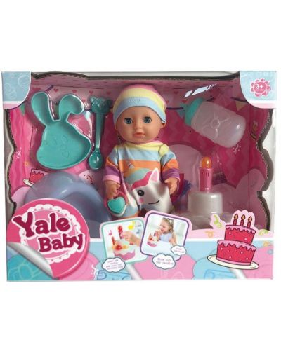 Κούκλα-μωρό που κατουράει Yalе Baby - Με κορμάκια με μονόκερο, τούρτα και αξεσουάρ - 1