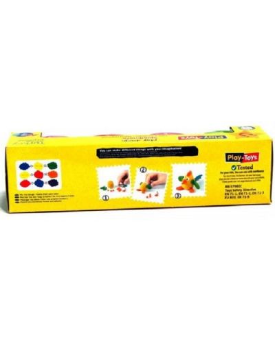 Πλαστελίνη PlayToys, 4 χρώματα, 4 х 50 g - 2