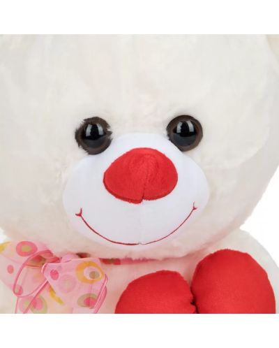 Λούτρινο αρκουδάκι  Tea Toys - Με καρδιά, λευκό, 47 εκ - 4