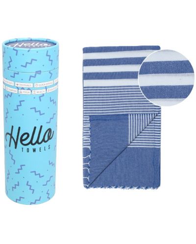 Πετσέτα θαλάσσης σε κουτί Hello Towels - Malibu, 100 х 180 cm,100% βαμβάκι, μπλε - 1