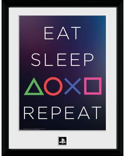 Αφίσα με κορνίζα GB eye Games: PlayStation - Eat, Sleep, Repeat	 - 1