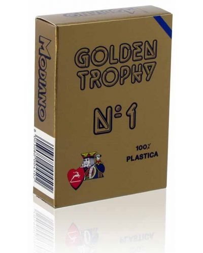 Πλαστικά τραπουλόχαρτα  Golden Trophy - μπλε πλάτη - 1