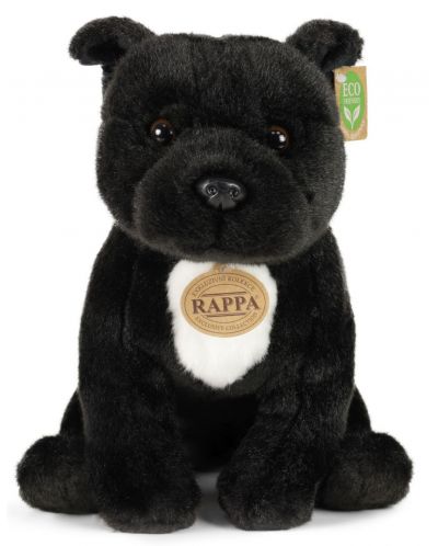 Λούτρινο παιχνίδι Rappa Eco Friends - Μαύρο Staffordshire Bull Terrier, 30 cm - 2