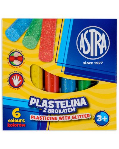 Πλαστελίνη με γκλίτερ Astra - 6 χρώματα - 1