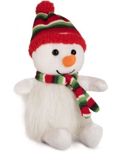 Λούτρινο παιχνίδι Amek Toys -Χιονάνθρωπος με χριστουγεννιάτικο κασκόλ, 17 εκ - 1